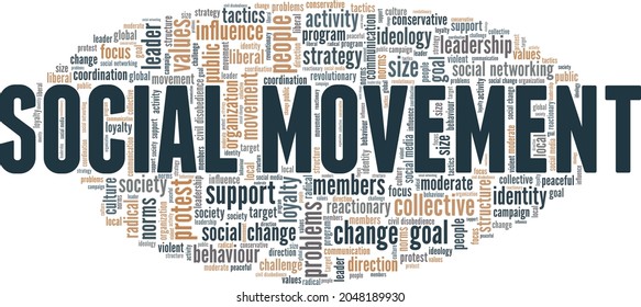Social Movement vector illustration word cloud isolated on a white background.