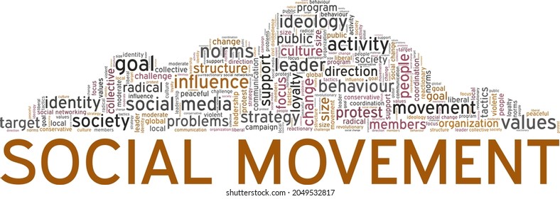Social Movement vector illustration word cloud isolated on a white background.