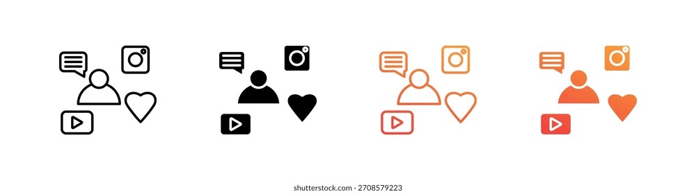 Social Multiple Style Icon Set Collection