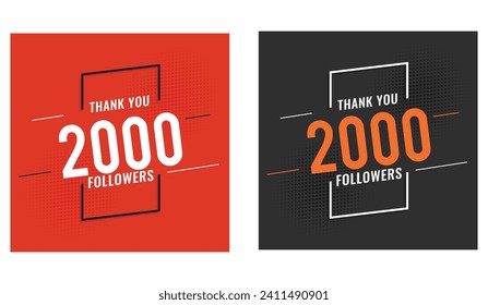 Red social 2000 seguidores. Gracias diseño de plantillas de celebración de 2000 seguidores. Blogger celebra un gran número de suscriptores y seguidores.