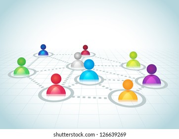 Social network abstract representation. It contains overlay blend mode. No mesh or transparencies. / Social Network