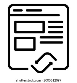 Icono de aplicación de red social. Esquema de icono de vector de aplicación de red social para diseño web aislado en fondo blanco