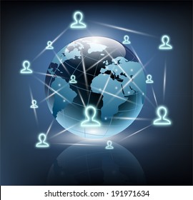 social network around the planet earth