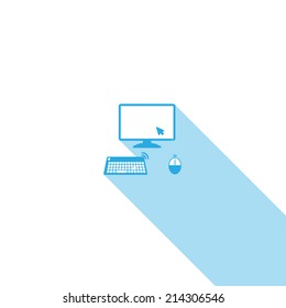 Social network background with computer media icons