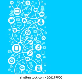 Social Network Background Of The Icons Vector