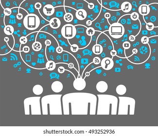 Social Network background of the icons vector