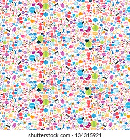 Social network background with media icons