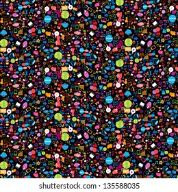Social network background with media icons