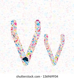Social network background with media icons V. Vector illustration