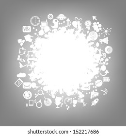 Social network background with media icons