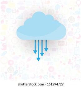 Social network background with media icons