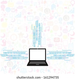 Social network background with media icons