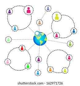 Social network background with media icons