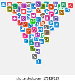 Social network background with media icons