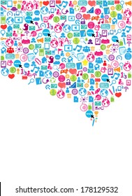 Social network background with media icons