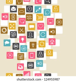 Social network background of SEO internet icons.