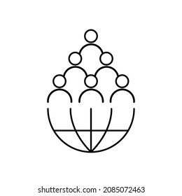 Social network black outline icon. User group. Social community concept. Trendy flat isolated simple symbol, sign can be used for: illustration, logo, app, design, web, dev, ui, ux, gui. Vector EPS 10