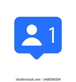 Social network blue flat icon: follower, subscriber