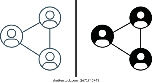 Conjunto de iconos de Vector de conexión de redes sociales y negocios

