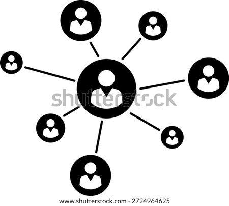 Social network Business network icon. Connected social network icons on white background. Network symbol. People sign.