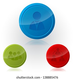 Social network button designs with glossy surface