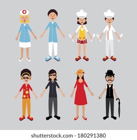 social network cartoon design over gray background vector illustration  