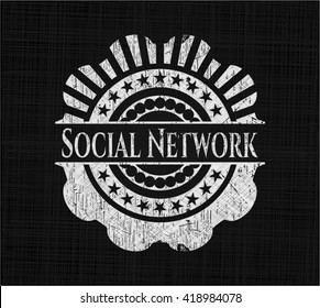 Social Network chalkboard emblem