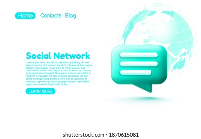 Social network Chat bubble. Talk, dialogue, messenger or online support concept. web icon. Vector illustration