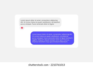 Social network chat window layout. mobile app.