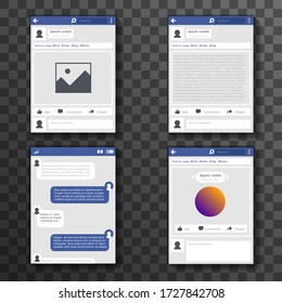 Ilustración de diseño vectorial de la ventana de charla de redes sociales