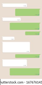 Social Network Chatting Window, Template Message Bubbles Chat, Screen With Conversation Box. Vector Illustration