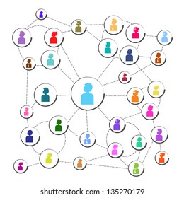 Social Network Circles - Isolated On White Background - Vector Illustration, Graphic Design Editable For Your Design. Logo Symbols