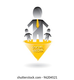 social network color abstract logo. vector illustration of social media.