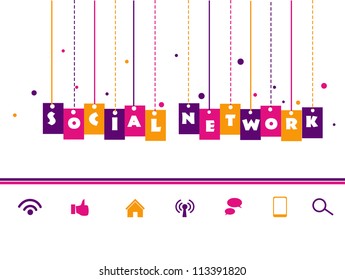 social network with colorful