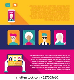 Social network and communication banner set. Vector illustration
