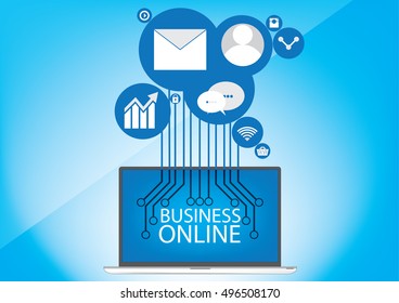Social network communication with blue design