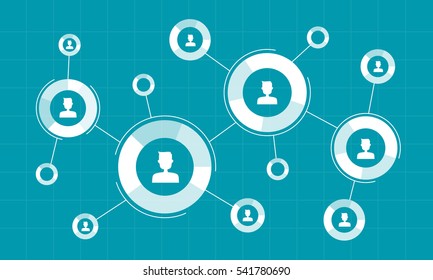 social network communication connection concept