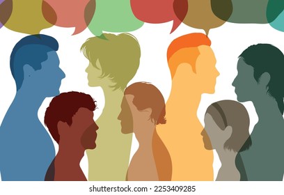 A social network for communication and discussion within a community. Vector Illustration. Group meeting or teamwork forum.