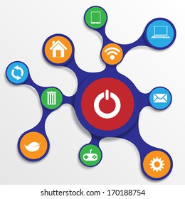 Social network communication in the global computer networks - Illustration
