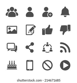 social network communication icon set, vector eps10.