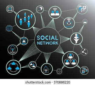 social network concept background, social network icons