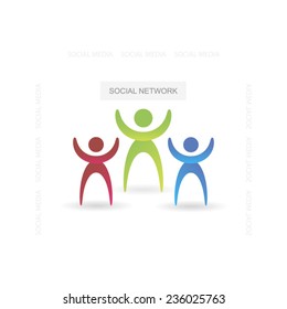 Social network concept background with people icons social media design art