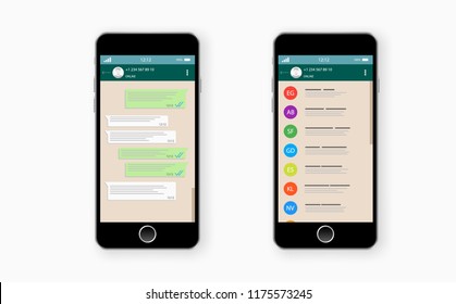 Social network concept. Blank template. Chatting and messaging. SMS messages sending. Vector modern chatting window. Chating and messaging concept. Social network concept. Chating messaging concept