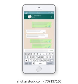 Social network concept. Blank template. Chatting and messaging. SMS messages sending. Vector modern chatting window. Chating and messaging concept.