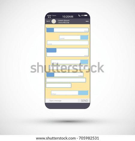 Social network concept. Blank template. Messenger window. Chating and messaging concept. Vector illustration