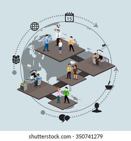 Social network. The concept of communication between people via the internet.