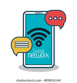 social network concept connection bubble speak icon
