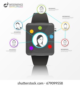 Social network concept. Global communication, infographic. Vector illustration