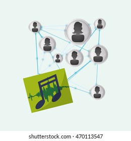Social Network concept with icon design, vector illustration 10 eps graphic.