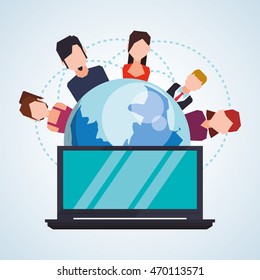 Social network concept with icon design, vector illustration 10 eps graphic.